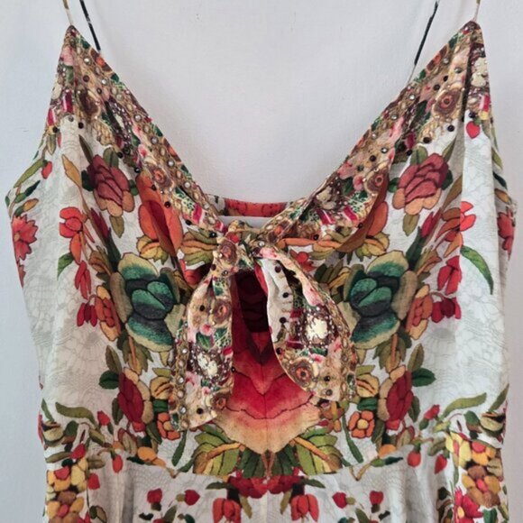 Camilla La Rosa Tie Front Short Dress Size 1 Small b101E - Picture 12 of 16